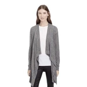 Vince Gray Open Lightweight Drape Cardigan Linen Viscose Blend XS Minimalist‎